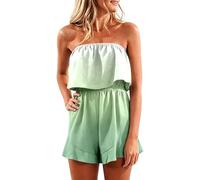 Mameluco casual para mujer, para uso casual y verano, cómodo ajuste diario, traje casual de verano para días de playa, trajes de fin de semana, estilo de clima cálido y vacaciones de verano, verde
