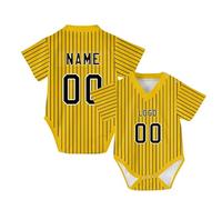 Mameluco sorpresa personalizado para anuncio de embarazo, camiseta de fútbol para bebé con logotipo de número de nombre para el primer nieto para 3-18 meses, 2-Amarillo, Talla única