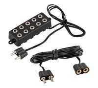 MaMeMi Cable Alargador con Enchufe y Regleta de 5 Tomas para Iluminación de Belén | Accesorios para Nacimientos y Maquetas | Cable de 1 m | Ideal para Luces y Decoración Navideña