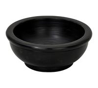 MaMeMi Cuenco de Incienso Redondo de Piedra Esteatita 6,5 cm | Negro Pintado a Mano | Resistente al Calor | para Carbón, Resinas y Hierbas | Hecho a Mano, Artesanía India
