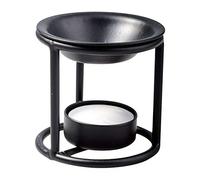 MaMeMi Incensario de Hierro Negro [Altura 7 cm] con inserto de malla. Para un suave ahumado con una vela