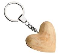 MaMeMi Llavero Corazón de Madera de Olivo - Hecho a Mano en Belén - Llavero Artesanal Natural 4×5×2 cm - Amuleto de Amor y Protección - Regalo Espiritual y Decorativo