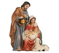 MaMeMi Miniatur-Krippe - HEILIGE Familie als Krippenblock (handbemalt, ca. 9,5 cm, Kunstharz) - Weihnachtskrippe mit Maria, Josef & Jesuskind - Kompakte Krippendeko für Advent & Weihnachten