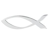 MaMeMi Pegatina Coche Pez ICHTHYS 3D - Símbolo Cristiano Autoadhesivo 8×2,5 cm - Efecto Relieve, Resistente al Agua y Luz, para Auto, Puerta o Muebles