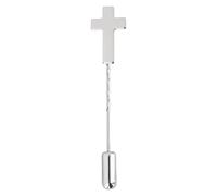 MaMeMi pin cruz cristiana - 2 cm plateado | Alfiler elegante para comunión, bautizo, confirmación, regalo cristiano unisex