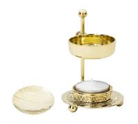 MaMeMi Quemador de Incienso con criba de latón, Color Dorado [Artesanía, Altura Ajustable 11 cm] Quemador de Incienso Ajustable para un Suave Ahumado con una Vela de té (incluida)