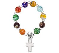MaMeMi Rosario de Dedos Murano - Cuentas 8 mm | Compacto y Portátil para Oración y Meditación | Regalo Bautizo, Comunión o Adultos