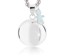 MAMIJUX Llamador de ángeles bañado en Plata Baby Boy con Cadena de Acero