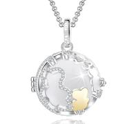 MAMIJUX Llamador de ángeles, osito, jaula, mamá, idea regalo embarazada, collar de mujer con llamador de ángeles, cadena de acero