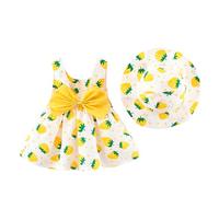 MAMIMAKA Vestido de princesa sin mangas con lazo para niña pequeña, bonito vestido de verano floral para 3 meses a 3 años, 1 Año