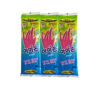 MAMISON 3 pares de guantes de goma reutilizables impermeables para lavar platos del hogar, guantes de cocina antideslizantes para cocinar, limpiar, naturales (mediano, rosa)