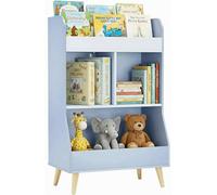 MAMIZO Estantería Infantil 5 Estantes,Mueble Juguetes Organizador, Estantería Montessori,Librería Infantil,para Guardería Sala de Juegos,con 2 Estantes, 3 Compartimentos,94 × 62 × 34 cm,Azul