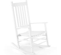 MAMIZO Mecedora de Madera, Juego de sillas mecedoras Negras de Gran tamaño para Interiores y Exteriores, Respaldo Alto, Silla Mecedora reclinable, para jardín, césped, balcón, Patio Trasero y
