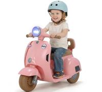 MAMIZO Moto Eléctrica Infantil 6 V, Motos electricas Infantiles de 3 Ruedas, con Adelante y atrás, Respaldo, Faro, USB, Pedales, música, 72x56x37 cm, 2km/h, máx 20kg, para niños 3-6 años, Rosa