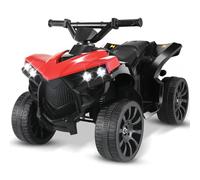 MAMIZO Quad Eléctrico Infantil 6V, Vehículo Eléctrico para Niños de 3 a 8 Años, Vehículo Eléctrico Niños, 3 km/h, con MP3, Trompeta, Faro LED & Carga USB, 68x44x41 cm, Rojo