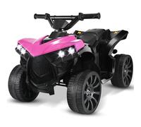 MAMIZO Quad Eléctrico Infantil 6V, Vehículo Eléctrico para Niños de 3 a 8 Años, Vehículo Eléctrico Niños, 3 km/h, con MP3, Trompeta, Faro LED & Carga USB, 68x44x41 cm, Rosa,4 pcs Ruedas