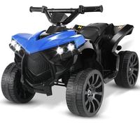 MAMIZO Quad eléctrico infantil de 6 V, 3 km/h, reproductor de música MP3, trompeta, faros y carga USB, para niños a partir de 3 años, color azul