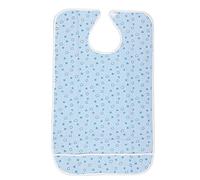 MAMJENNI Baberos para alimentación, impermeables, reutilizables, lavables, diseño floral de algodón PVC a prueba de fugas, 2 tamaños de colores (Flores doble capa-azul 50 * 80)