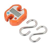 MAMJENNI Báscula Digital Colgante, para Uso Industrial, Capacidad 150 KG, Alta Precisión, Gancho de Acero Inoxidable, Pantalla LCD, Material ABS, Función de Tara, Apagado (Naranja)