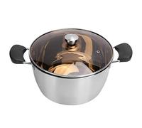 MAMJENNI Cacerola ergonómica para leche, cacerola multifunción para sopa, mango desmontable, revestimiento antical, acero compuesto resistente, diseño de fondo grueso, olla de