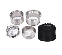 MAMJENNI Estufa de camping, estufa de leña portátil para cocinar al aire, estufa compacta de acero inoxidable para senderismo, picnic, barbacoa, estufa de campamento plegable