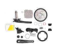 MAMJENNI Grupo de 9 velocidades 42T volante bicicleta cambio Kit manivela palanca de cambio trasero cadena conjunto (Plato 34T)