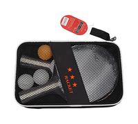 MAMJENNI Juego de paletas de Tenis de Mesa, Raquetas de Pong Profesionales con Pelotas y Bolsa de Transporte para Entrenamiento en Interiores y Exteriores, competición, diversión (Negra)