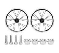 MAMJENNI Juego de ruedas para bicicleta de carretera, delanteras, 2 traseras, 4 rodamientos, alta velocidad, aleación de aluminio, 16/20H, horquilla de 74 mm/88 mm, para volante (Negro)