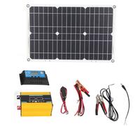 MAMJENNI Kit de Panel Solar de Alta eficiencia, monocristalino de 18 W, Controlador de Carga USB Dual, Pantalla LCD, para Fuente de alimentación de Camping al Aire (12V a 220V)