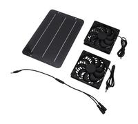 MAMJENNI Kit de ventilador de panel solar de 10 W con doble ventilador para gallinero, invernadero, casa de perro con red protectora
