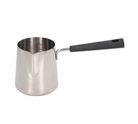 MAMJENNI Olla calentadora de mantequilla de acero inoxidable, para jarra de espuma de leche con boquilla fácil de verter, apta para lavavajillas, mango para colgar, diseño a (350ML)