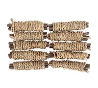 MAMJENNI - Palitos de masticar para conejo, 10 piezas, molienda de dientes, alivia el aburrimiento, palitos molares de junco de mar natural para conejo hámster