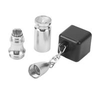 MAMJENNI Pool Cue Chalk Holder for Billiards, Durable Aluminum Alloy and Silicone Material, Anti Slip Design, Multifunctional Storage, Portable and Convenient Use (Plata/Negro)