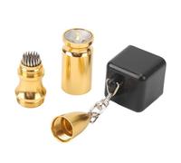 MAMJENNI Pool Cue Chalk Holder for Billiards, Durable Aluminum Alloy and Silicone Material, Anti Slip Design, Multifunctional Storage, Portable and Convenient Use (Oro y negro)