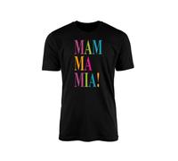 Mamma Mia - Camiseta con letras con efecto de purpurina - Teatro Musical Película Música Here We Go Again Sing Along Gift, Black Prime, XL