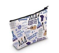 Mamma Music Inspired Gift - Bolsa de maquillaje con cremallera para amantes de las películas musicales, regalo de comedia musical (One Night Only UK), White