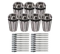 mammals Portabrocas ER11 de 1 a 7 mm, soporte de brocas de resorte con 20 hojas de sierra de calar T101AO T- Multi Jig Saw Blades