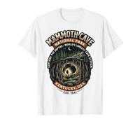 Mammoth Cave National Park Kentucky Retro Hiker Cave Emblema Camiseta