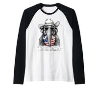 Mammoth Ice Age Bandera Americana Bandana Gafas De Sol Sombrero De Vaquero Camiseta Manga Raglan