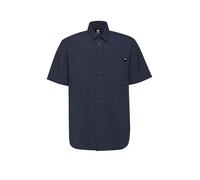 Mammut Lenni Shirt Men - Camisa de Senderismo con Botones para Hombre | Manga Corta, Transpirable y Con Protección Solar | Talla M, Azul Marino-Negro