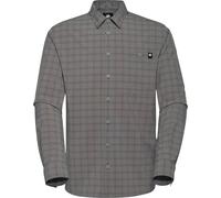 Mammut Lenni Longsleeve Shirt Men - Camisa de Senderismo con Botones para Hombre | Manga Larga, Transpirable y Con Protección Solar | Talla M, Acero Negro