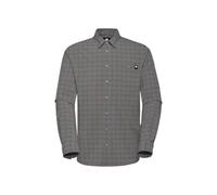 Mammut Lenni Longsleeve Shirt Men - Camisa de Senderismo con Botones para Hombre | Manga Larga, Transpirable y Con Protección Solar | Talla XXL, Acero Negro