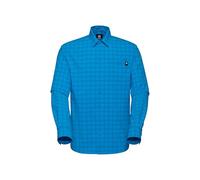 Mammut Lenni Longsleeve Shirt Men - Camisa de Senderismo con Botones para Hombre | Manga Larga, Transpirable y Con Protección Solar | Talla XL, Azul (Glacier Blue-Marine)