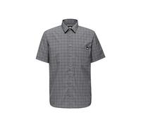 Mammut Lenni Shirt Men - Camisa de Senderismo con Botones para Hombre | Manga Corta, Transpirable y Con Protección Solar | Talla M, Acero Negro