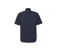 Mammut Lenni Shirt Men - Camisa de Senderismo con Botones para Hombre | Manga Corta, Transpirable y Con Protección Solar | Talla L, Azul Marino-Negro