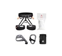 Mammut Ophir 4 Slide Climbing Package | Juego de vía ferrata, con arnés, mosquetón, dispositivo de seguridad, bolsa de tiza y bolas de tiza, equipo para escalada, protección contra caídas | negro,