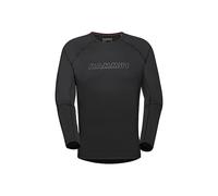 Mammut Selun FL Longsleeve Logo Men - Camisa de Senderismo con Logotipo para Hombre | Manga Larga, Transpirable y con Protección Solar UPF 50+ | Talla L, Negro
