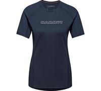 Mammut Selun FL T-Shirt Logo Women - Camiseta de Senderismo para Mujer | Manga Corta, Transpirable y con Protección Solar UPF 50+ | Talla M, Marine