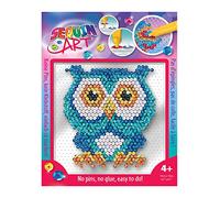 Mammut Spiel & Geschenk 8331831 Sequin Art - Juego completo de pintura de lentejuelas con diseño de búho, sin pines, incluye placa de plástico, plantilla de imagen, lentejuelas