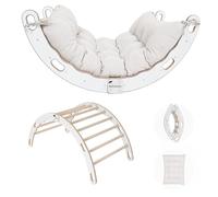 MAMOI® Arco de Escalada con cojín, cojín para balancín, triángulo trepador, bebé Escalada, Arco de Madera para niños, Parque Infantil, Marco de Escalada Interior